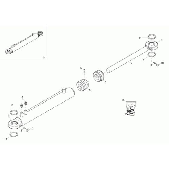 Steering Cylinder Assembly for Neuson 9001 Dumper