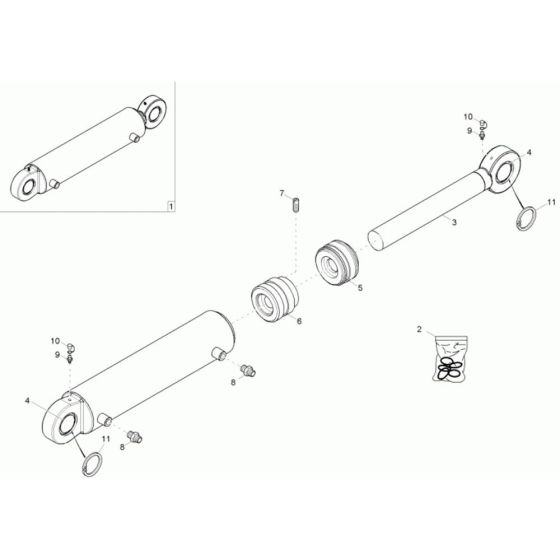 Tilt Ram Assembly for Neuson 9001 Dumper