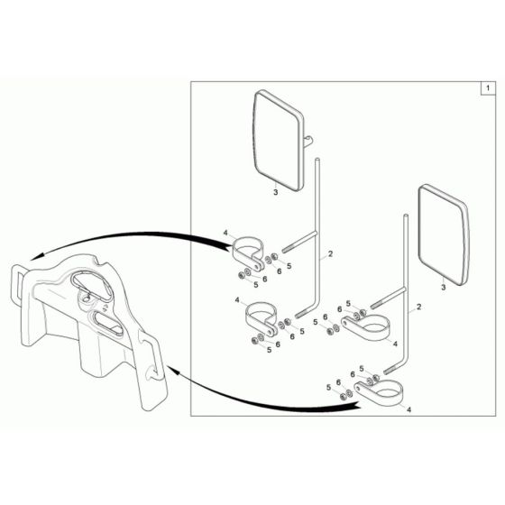 Mirror Assembly for Neuson 9001 Dumper