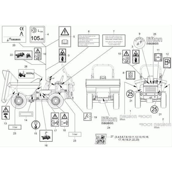 Decals for Neuson 9001 Dumper