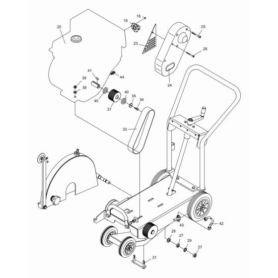 Drive Assembly for Wacker BFS 100 Floor Saw