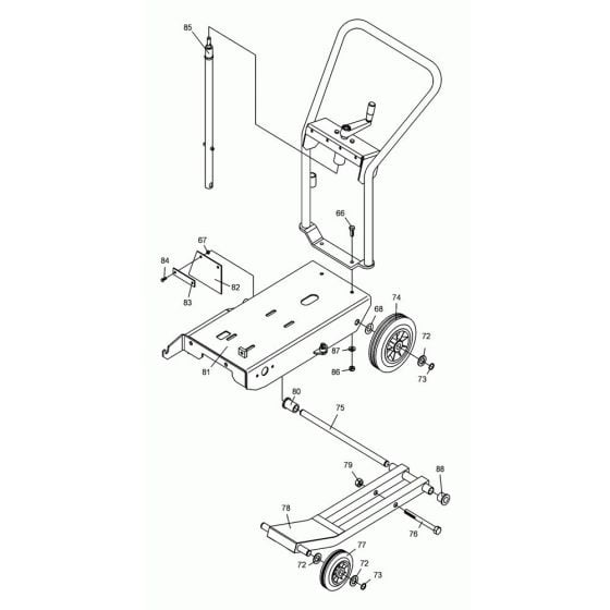 Wheel Assembly for Wacker BFS 100 Floor Saw