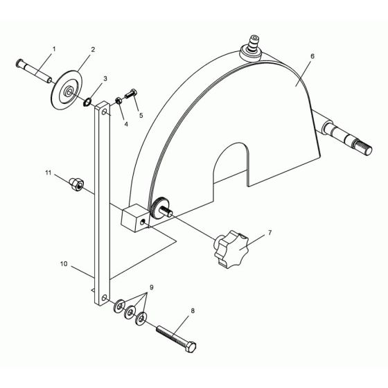 Saw Guard Assembly for Wacker BFS 100 Floor Saw