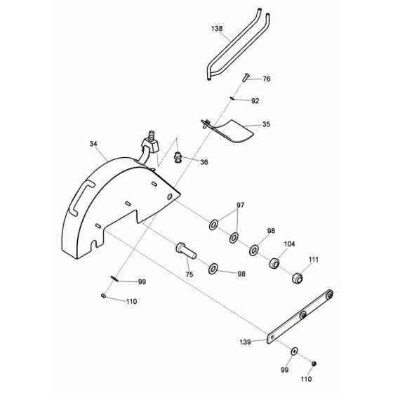 Saw Guard Assembly for Wacker BFS 12 Floor Saw