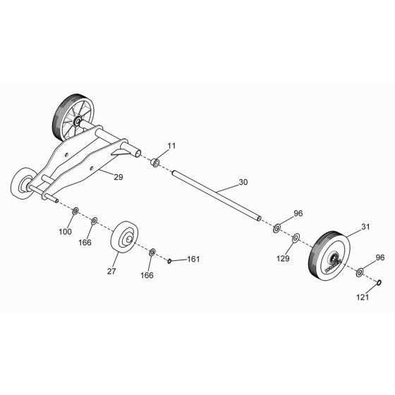 Wheel Assembly for Wacker BFS 1214 Floor Saw