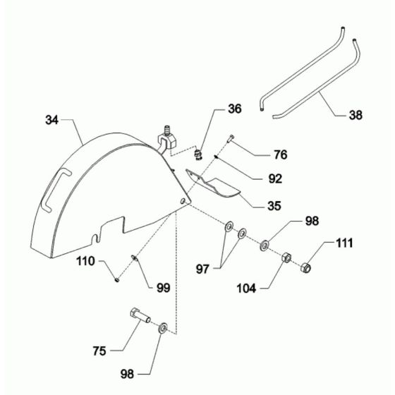 Saw Guard Assembly for Wacker BFS 130 Floor Saw