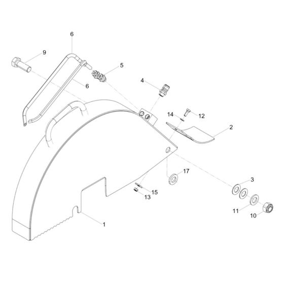 Saw Guard Assembly for Wacker BFS 1345 Floor Saw