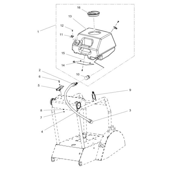 Water System Assembly for Wacker BFS 1345 Floor Saw