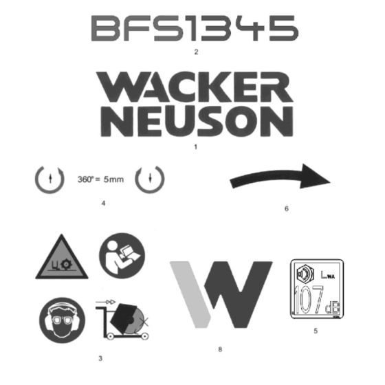 Decals for Wacker BFS 1345 Floor Saw