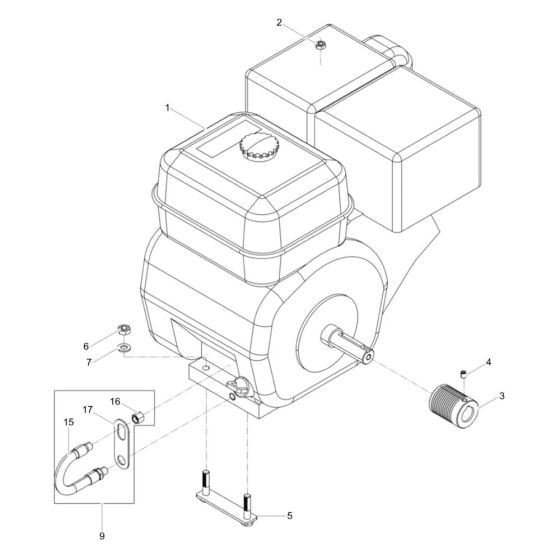 Engine Assembly for Wacker BFS 1350 Floor Saw