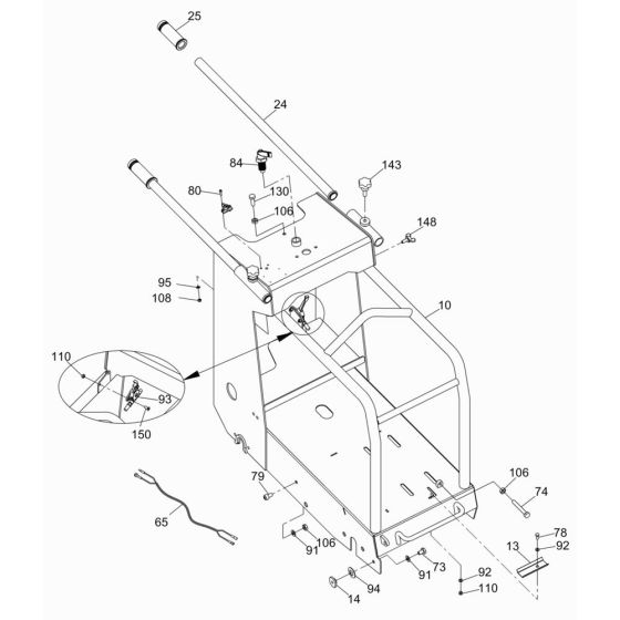 Frame Assembly for Wacker BFS 16 Floor Saw