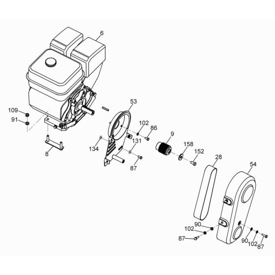 Drive Assembly for Wacker BFS 16 Floor Saw