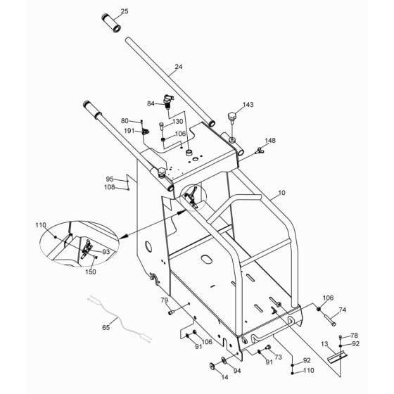 Frame Assembly for Wacker BFS 18 Floor Saw