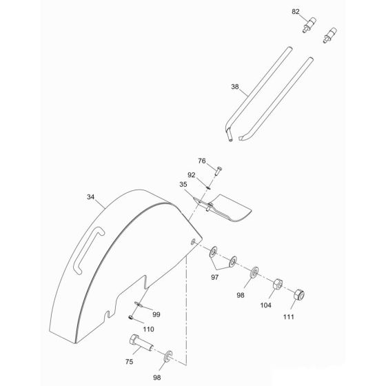 Saw Guard Assembly for Wacker BFS 18 Floor Saw