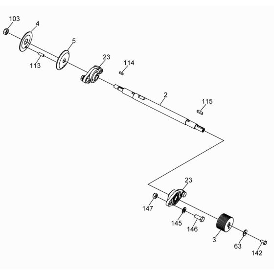 Shaft Assembly for Wacker BFS 18 Floor Saw