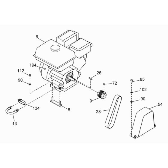 Drive Assembly for Wacker BFS 614 Floor Saw