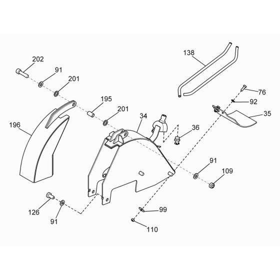 Saw Guard Assembly for Wacker BFS 614 Floor Saw