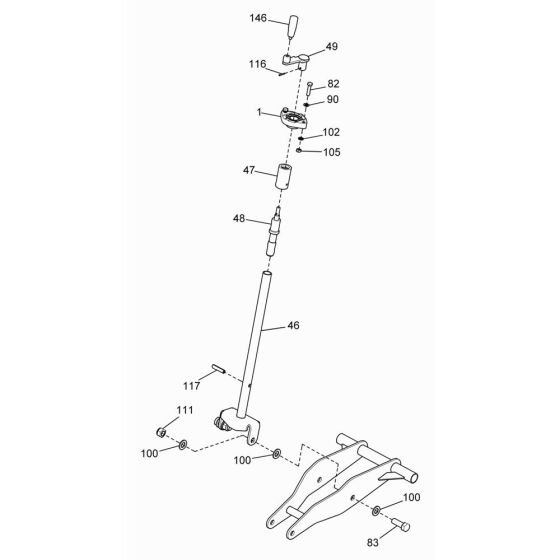 Crank Assembly for Wacker BFS 614 Floor Saw