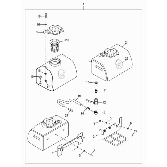 Water System Assembly for Wacker BFS 614 Floor Saw