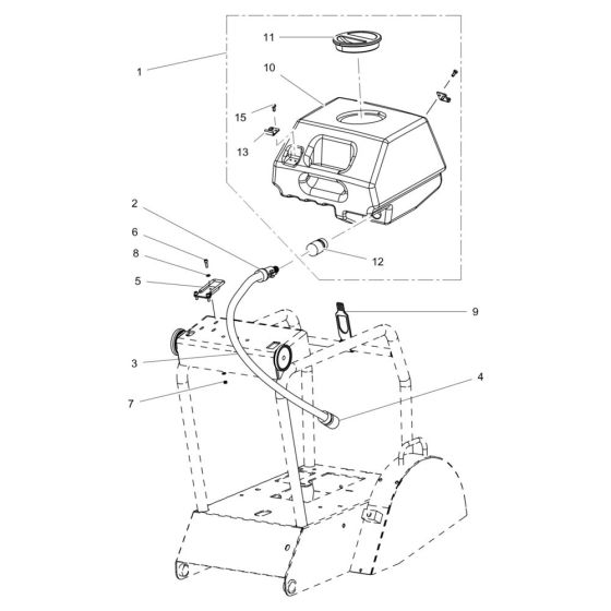 Water System Assembly for Wacker BFS 735 Floor Saw