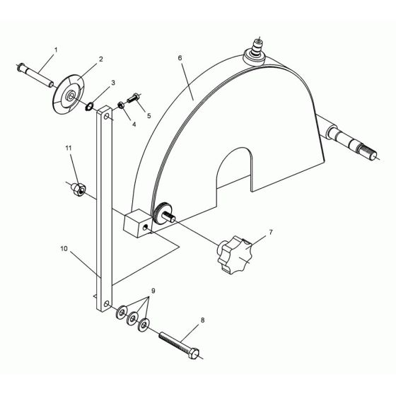 Saw Guard Assembly for Wacker BFS 80 Floor Saw