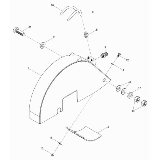 Saw Guard Assembly for Wacker BFS 935 Floor Saw