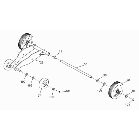 Wheel Assembly for Wacker BFSX 1214 Floor Saw