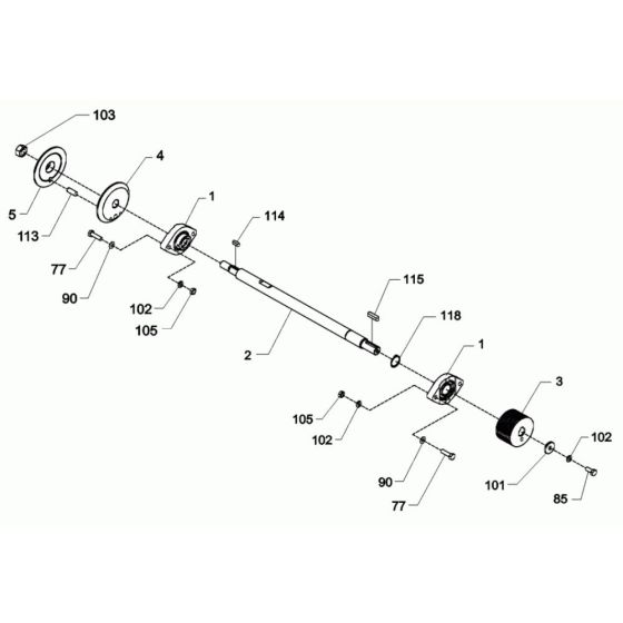 Shaft Assembly for Wacker BFSX 130 Floor Saw