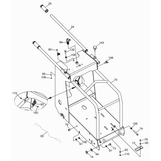 Frame Assembly for Wacker BFSX 16 Floor Saw