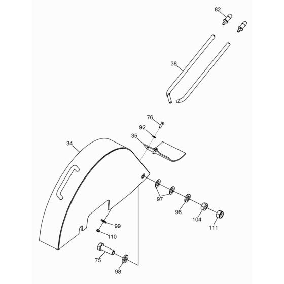 Saw Guard Assembly for Wacker BFSX 16 Floor Saw