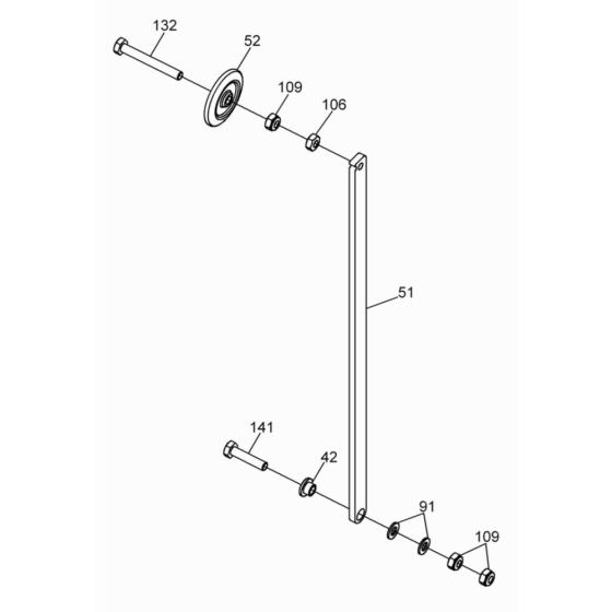 Guide Wheel Assembly for Wacker BFSX 16 Floor Saw