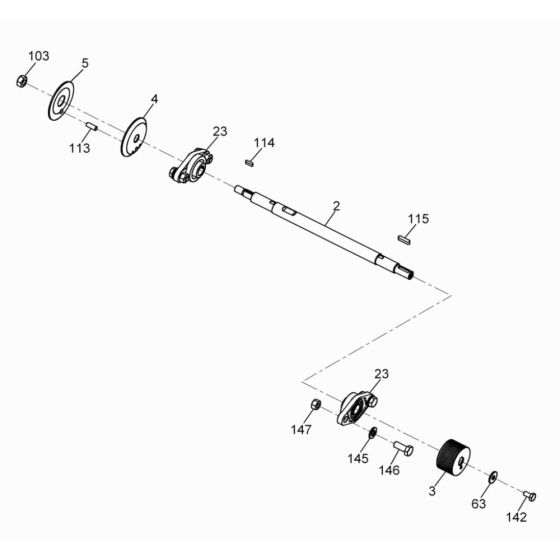 Shaft Assembly for Wacker BFSX 16 Floor Saw