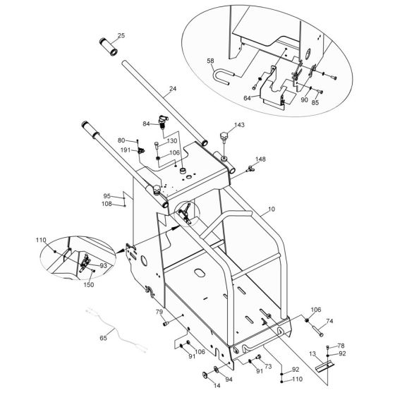 Frame Assembly for Wacker BFSX 18 Floor Saw