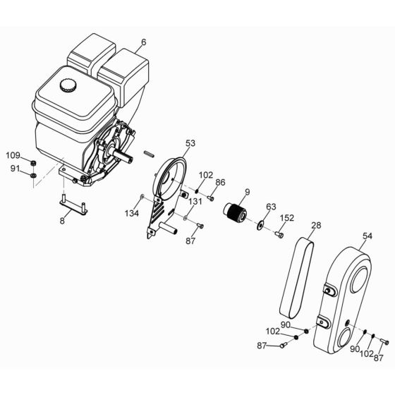 Drive Assembly for Wacker BFSX 18 Floor Saw