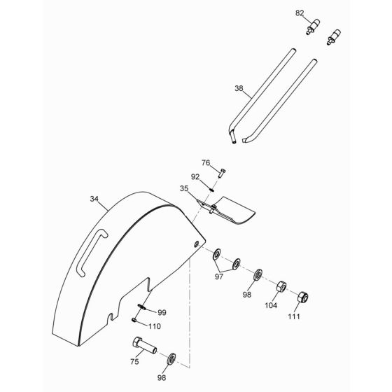 Saw Guard Assembly for Wacker BFSX 20 Floor Saw