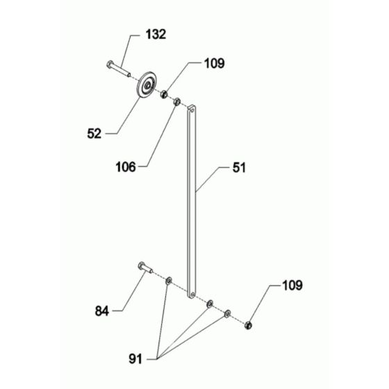 Guide Wheel Assembly for Wacker BFSX 90 Floor Saw