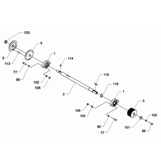 Shaft Assembly for Wacker BFSX 90 Floor Saw