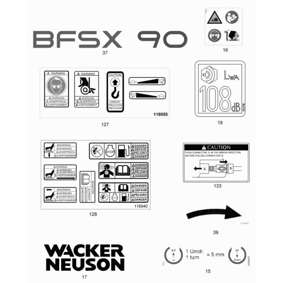 Decals for Wacker BFSX 90 Floor Saw