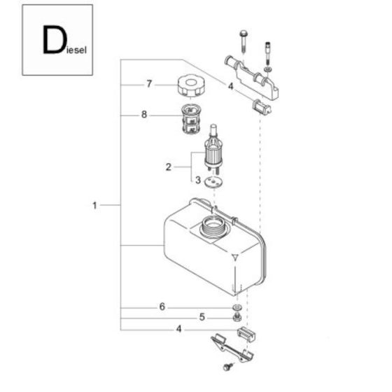 Fuel Tank (Diesel) Assembly for Wacker DT05 Track Dumper