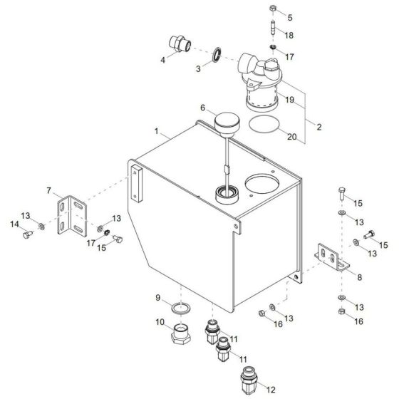 Hydraulic Tank Assembly for Wacker DT05e Track Dumper