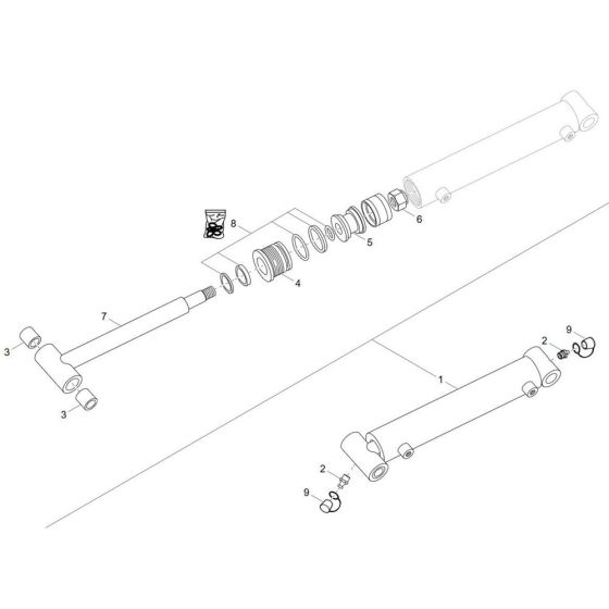 Cylinder Assembly for Wacker DT05e Track Dumper