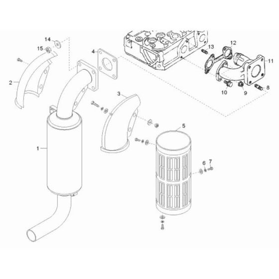 Exhaust Assembly for Wacker DT08 Pro Track Dumper