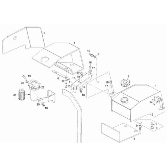 Fuel Tank Assembly for Wacker DT08 Pro Track Dumper