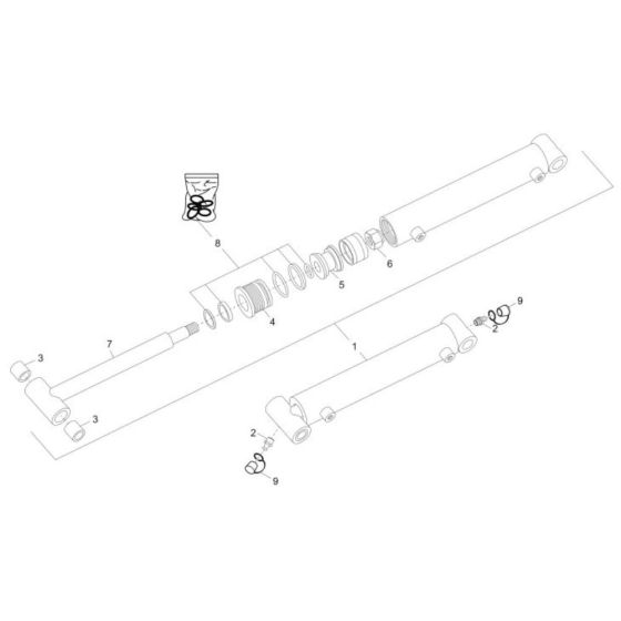 Cylinder Assembly for Wacker DT08 Pro Track Dumper