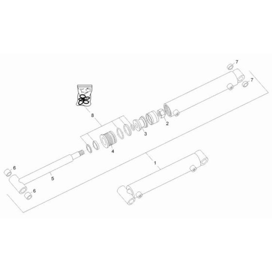 Cylinder Assembly -2 for Wacker DT08 Pro Track Dumper