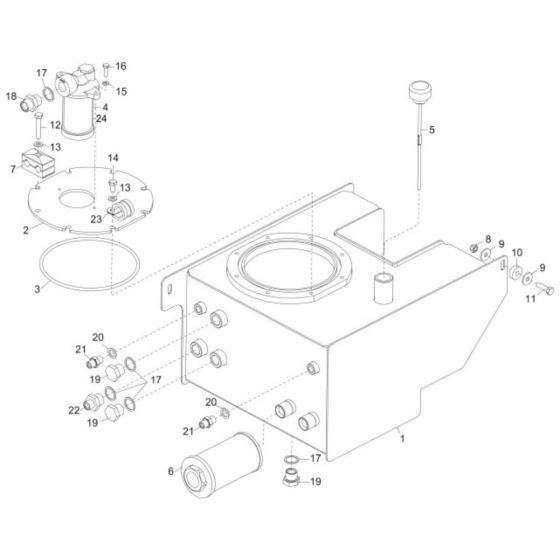 Hydraulic Tank Assembly for Wacker DT08 Pro Track Dumper