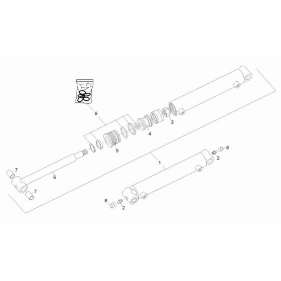 Bucket Tilt Cylinder Assembly for Wacker DT08 Pro Track Dumper