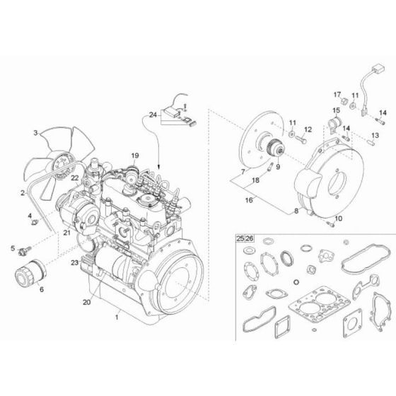 Engine Assembly for Wacker DT08 Pro Track Dumper