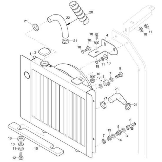 Combi Cooler Assembly for Wacker DT10 Track Dumper