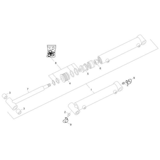 Cylinder Assembly for Wacker DT10 Track Dumper